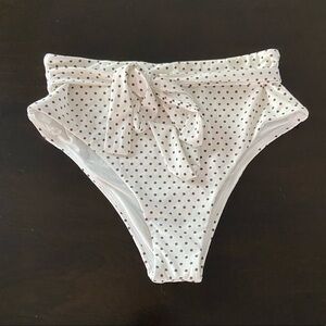 NWT Vitamin A White and Brown Polka Dot Swim Bottoms